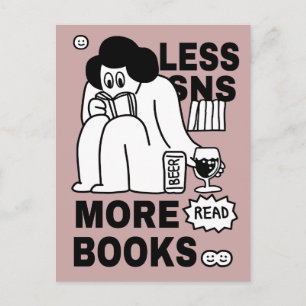 Carte postale pour amateur de livres