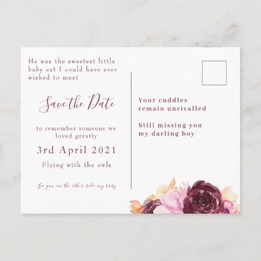 Carte postale pour animaux (Dos)