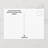 Carte postale pour année bissextile pour les échan (Dos)