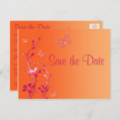 Carte postale pour annoncer la date de mariage ave (Devant / Derrière)