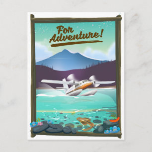 Carte Postale Pour Aventure ! Affiche de voyage d'avion de mer