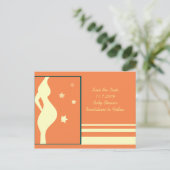 Carte postale pour baby shower 'Sauver la date' (Debout devant)