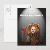 Carte postale pour bébé Lion Halloween (Devant / Derrière)