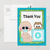 Carte postale pour bébé Merci (Devant / Derrière)