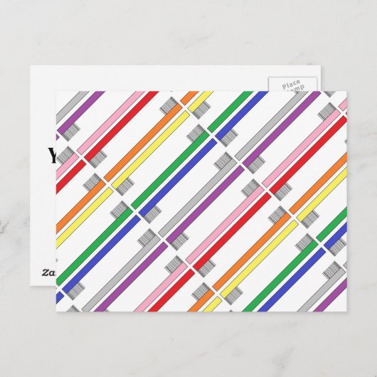 Carte postale pour brosses à dents arc-en-ciel (Devant / Derrière)