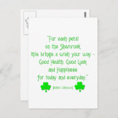 Carte Postale Pour chaque pétale sur le shamrock... (Devant / Derrière)