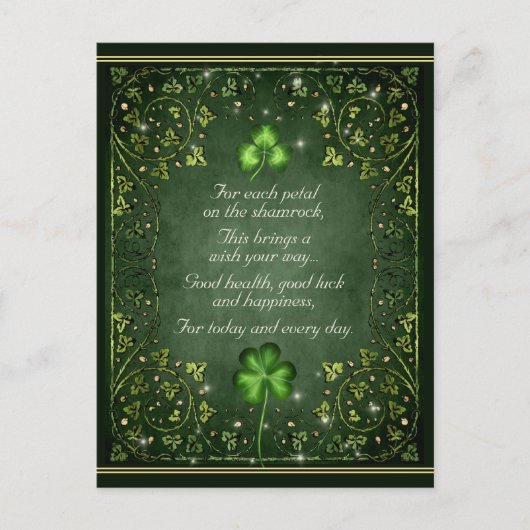 Carte Postale Pour chaque pétale sur le Shamrock - Irlandais Dir (Devant)