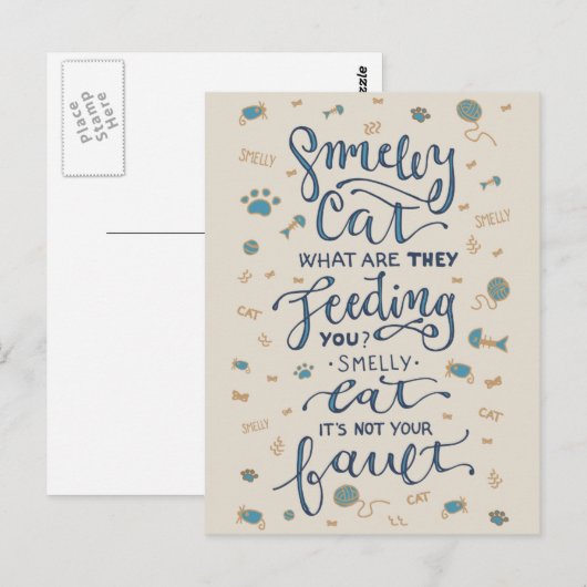 Carte postale pour chat de petite taille (Devant / Derrière)