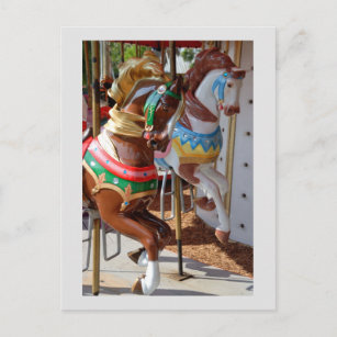 Carte postale pour chevaux de carrousel
