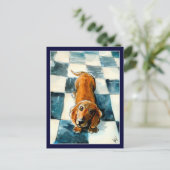 Carte postale pour chien mignonne Dachshund (Debout devant)
