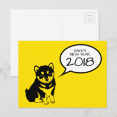 Carte postale pour chien Nouvel An personnalisée J (Devant / Derrière)