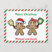 Carte Postale Pour Couple Pickleball Gingbread personnes (Devant)