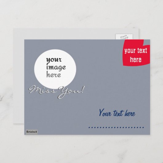 Carte postale pour détenus (Devant / Derrière)