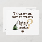 Carte Postale Pour écrire ou ne pas écrire (Devant / Derrière)