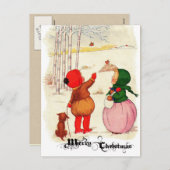 Carte postale pour enfants de Noël victorien (Devant / Derrière)