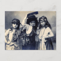 Carte postale pour enfants tziganes victoriens