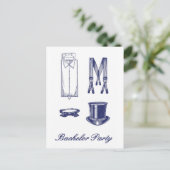 Carte postale pour enterrement de vie de garçon (Debout devant)