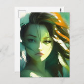 Carte postale pour femme de beauté AI (Devant / Derrière)