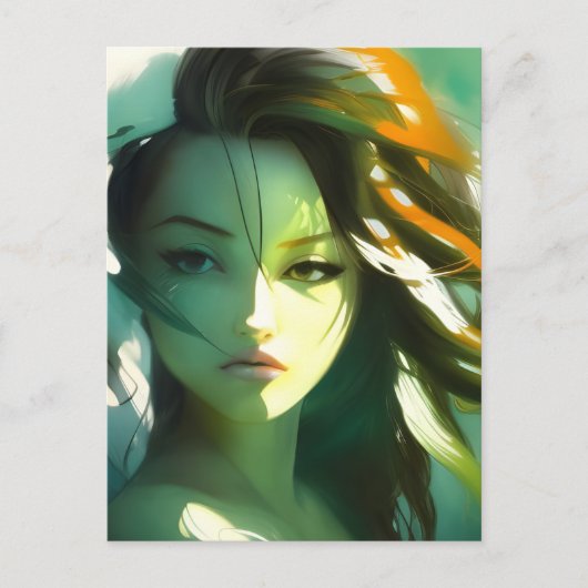 Carte postale pour femme de beauté AI (Devant)