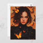 Carte postale pour femme papillon (Devant / Derrière)