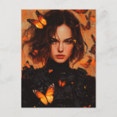 Carte postale pour femme papillon (Devant)