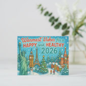 Carte postale pour fêtes annuelles (Debout devant)