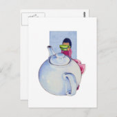 Carte postale pour fille avec thé (Devant / Derrière)