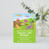 Carte postale pour filles Dinosaures fête d'annive (Debout devant)