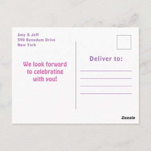 Carte postale pour filles Dinosaures fête d'annive (Dos)