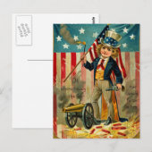 Carte postale pour garçon patriotique (Devant / Derrière)