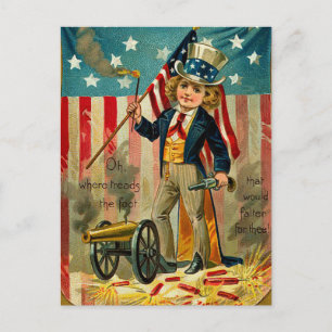 Carte postale pour garçon patriotique
