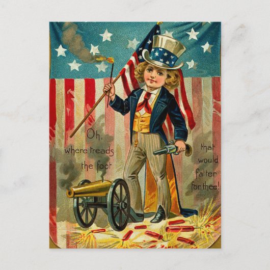 Carte postale pour garçon patriotique (Devant)