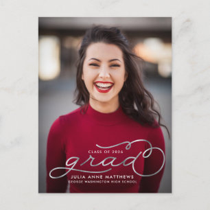 Carte Postale pour la graduation de photo Silver S