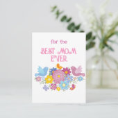 Carte Postale Pour la meilleure maman qui soit fleurs et papillo (Debout devant)