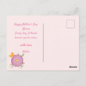 Carte Postale Pour la meilleure maman qui soit fleurs et papillo (Dos)