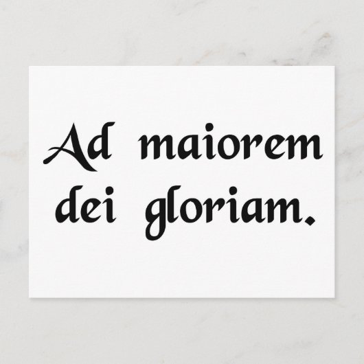 Carte Postale Pour la plus grande gloire de Dieu (Devant)