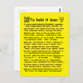 Carte postale "Pour la tenir moins" (Devant / Derrière)