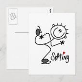 Carte Postale Pour l'amour des tee-shirts et cadeaux de patinage (Devant / Derrière)