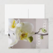 Carte postale pour l'anniversaire de l'orchidée bl (Devant / Derrière)
