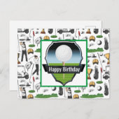Carte postale pour l'anniversaire du golf (Devant / Derrière)