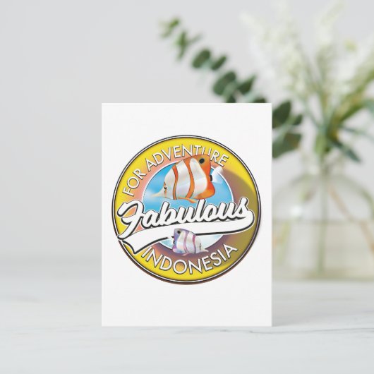 Carte Postale Pour le logo de l'Indonésie fabuleuse d'aventure (Debout devant)