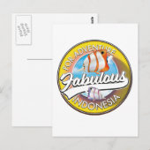 Carte Postale Pour le logo de l'Indonésie fabuleuse d'aventure (Devant / Derrière)