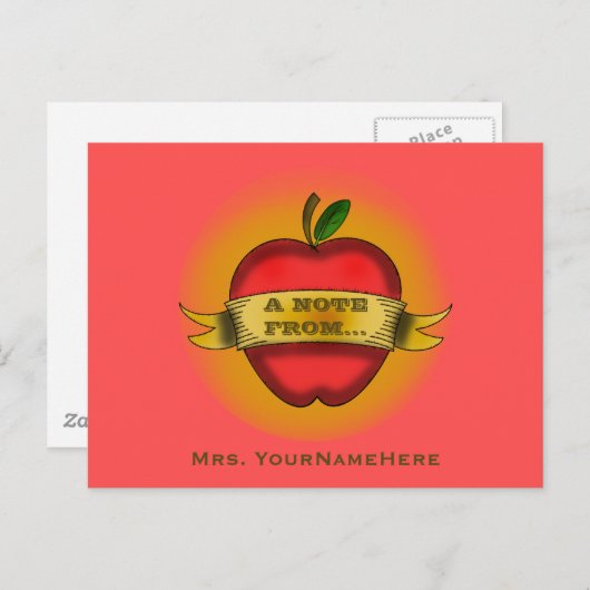 Carte postale pour l'enseignant - tatouage Apple V (Devant / Derrière)