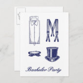 Carte postale pour l'enterrement de vie de garçon (Devant / Derrière)
