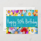 Carte postale pour les 50 ans heureux de Diva (Devant / Derrière)