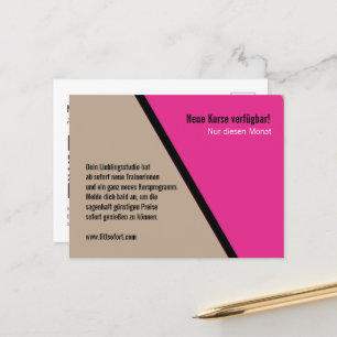 Carte postale pour les mailings du studio de fitne
