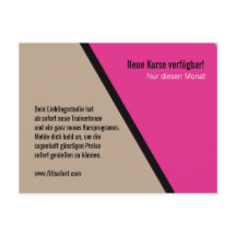 Carte postale pour les mailings du studio de fitne