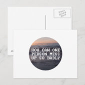 Carte postale pour Messing Up ou quelqu'un qui a M (Devant / Derrière)