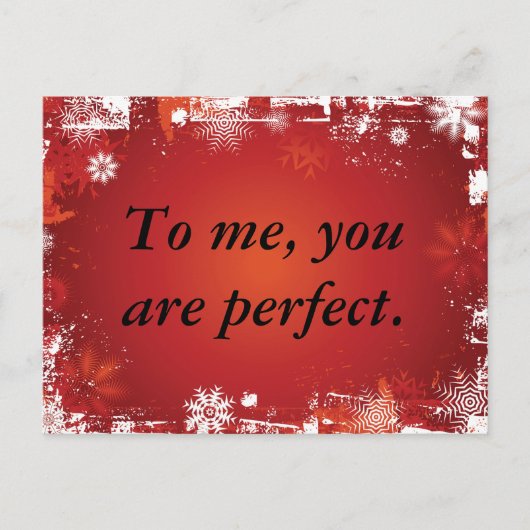 Carte Postale Pour moi, tu es parfait. (Devant)
