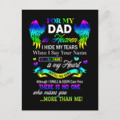 Carte Postale Pour mon papa au ciel je cache mes larmes Fête des (Devant)